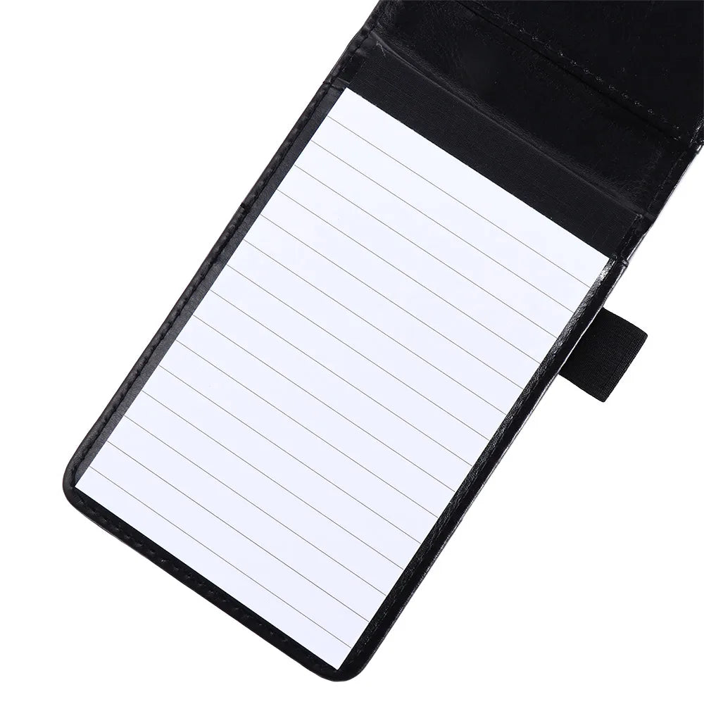 Leather A7 Pocket Planner - Small Business Diary Notebook, Office and School Stationery with Notepad for Memos