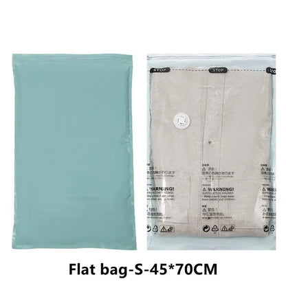 No-Pump Vacuum Storage Bags – Large Plastic Compression Bags for Clothes, Blankets & Travel Accessories