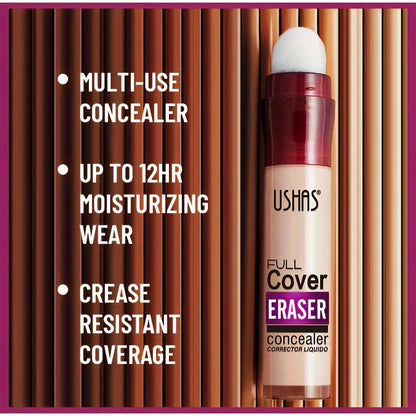 USHAS Sponge Head Concealer – Black Circles, Tear Marks, Acne & Skin Imperfections Waterproof Foundation Makeup Eraser