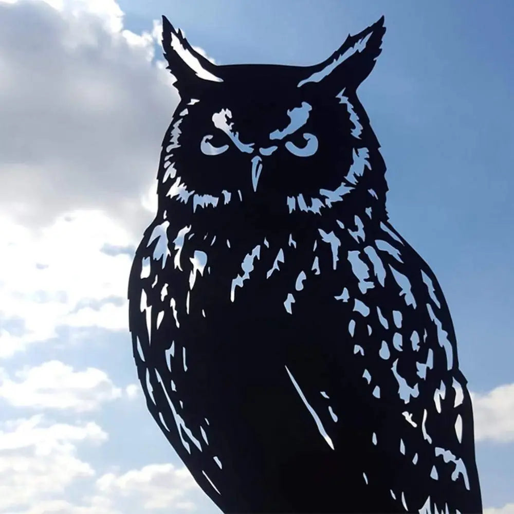 Owl Weather Vane - Black Metal Roof & Garden Wind Direction Decor