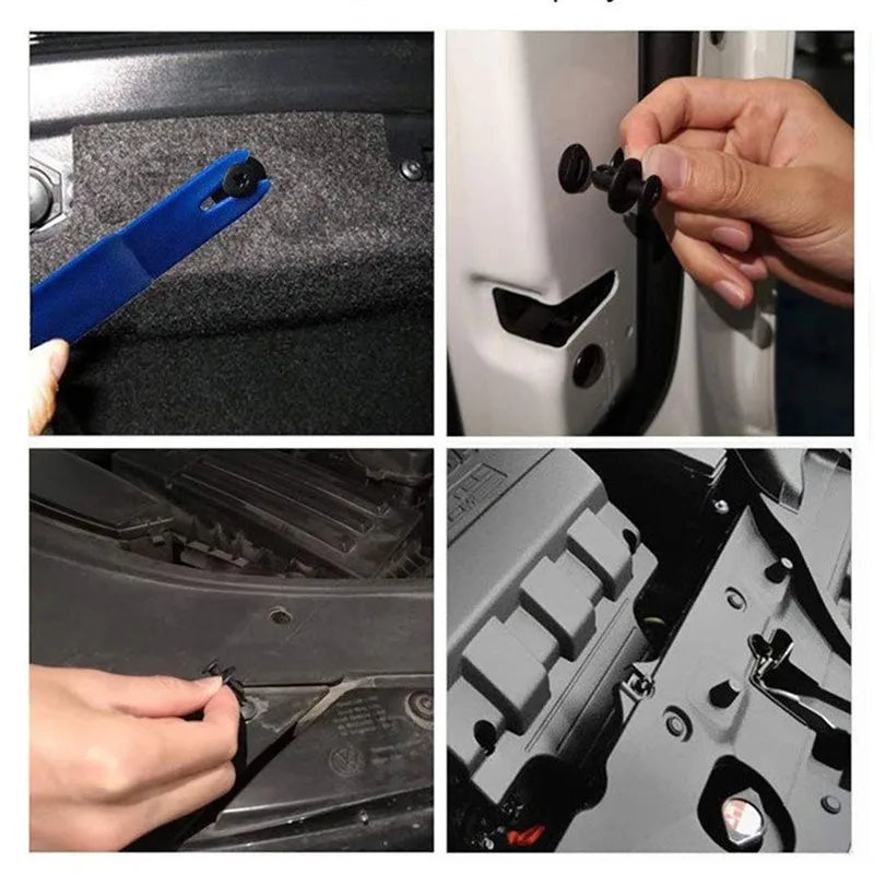 5/100pcs 8mm Plastic Rivets – Black Car Bumper & Fender Fastener Clips for Toyota, Kia, Nissan, Yamaha