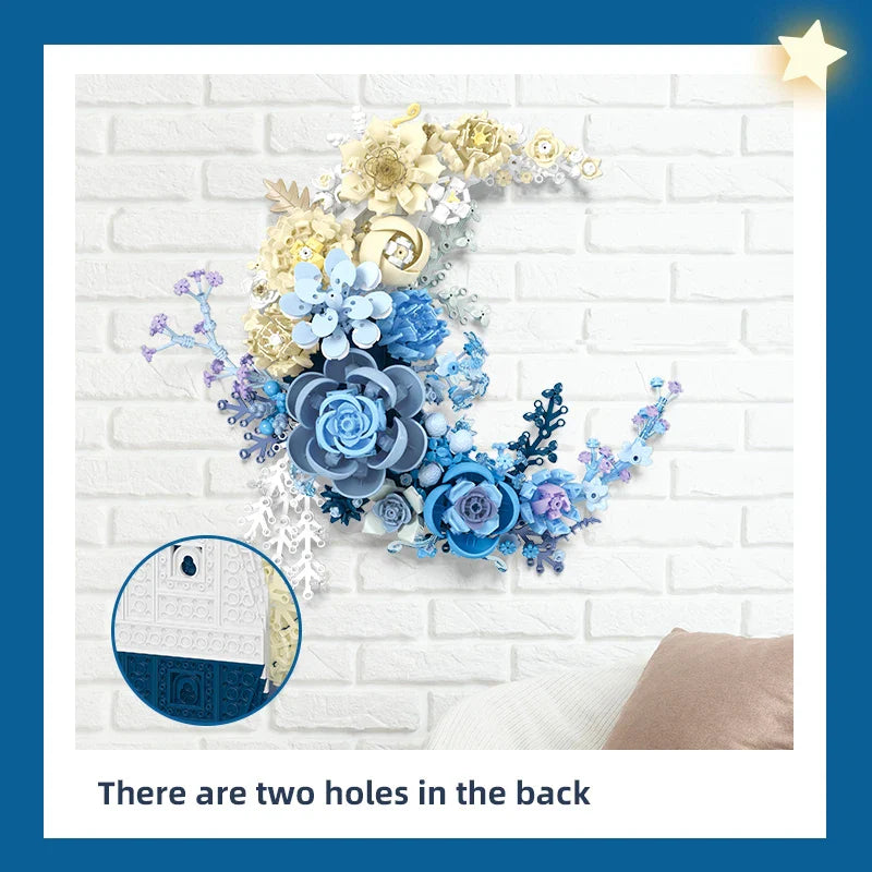 Creative Expert Eternal Moon Flowers Building Blocks – DIY Rose Bouquet Wall Decoration, Valentine’s Gift for Girls
