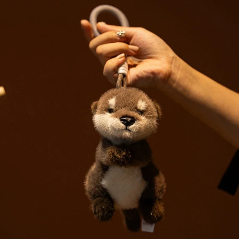 Cute Otter Plush Keychain - Soft Realistic Animal Pendant for Bags and Gifts