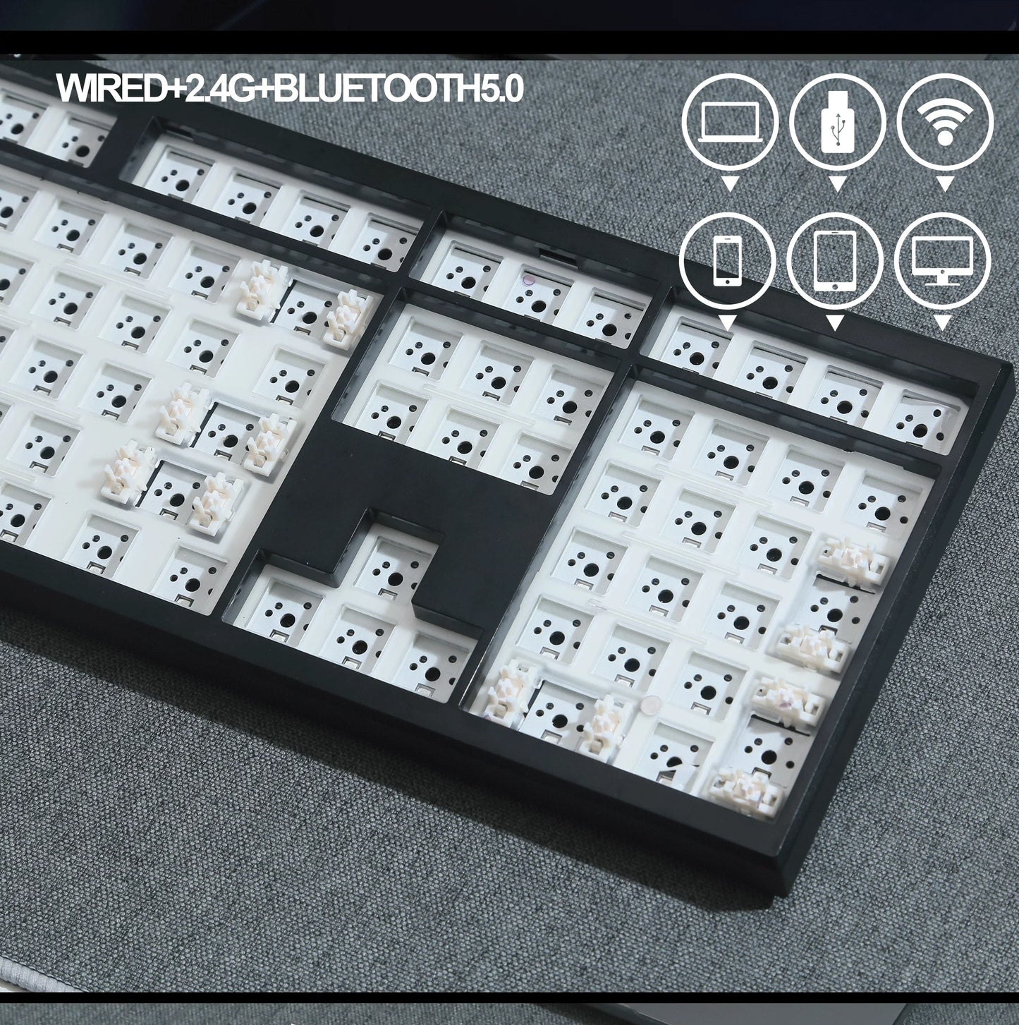 GMK108 Gaming Mechanical Keyboard Kit - RGB Backlit Hot Swap Gasket Mount Keyboard with VIA/QMK Support