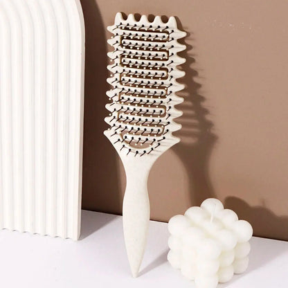Curling Styling Brush - Hollow Massage Comb with Nylon Bristles for Hair Wigs & Styling