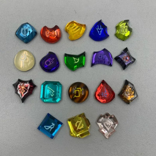 FF14 Job Crystal Keychain - Transparent Anime Cosplay Charms for Sage, Reaper, Dark Knight & More