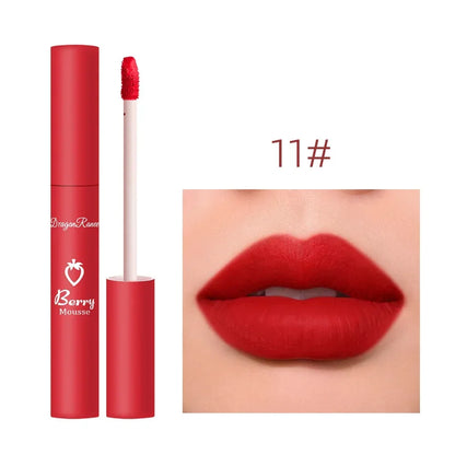 Nude Matte Lip Gloss - 12 Colors Long-Lasting Velvet Waterproof Non-Fade Non-Stick Lipstick for Women’s Makeup