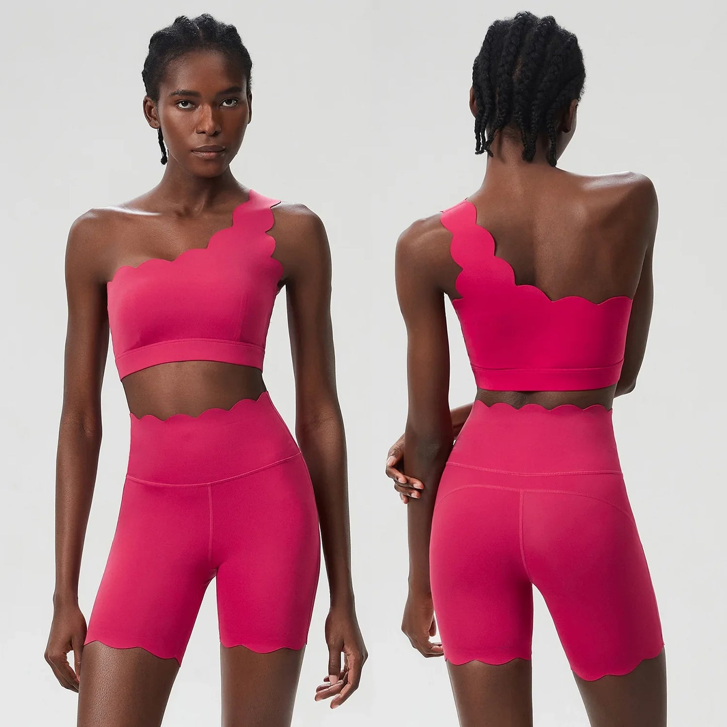 2PCS Women’s Seamless Yoga & Fitness Set – Sports Bra with Leggings & Gym Shorts Workout Outfit
