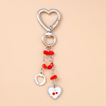 Cute Bowknot Heart Keychain - Crystal Pearl Pendant Charm for Women, Girls & Handbag Decoration