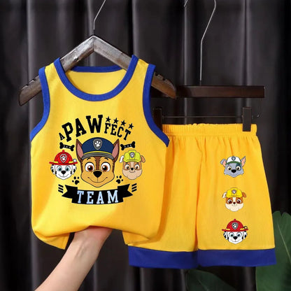 PAW Patrol Kids Basketball Outfit Set - Breathable Mesh Vest & Shorts 2-Piece Summer Clothes
