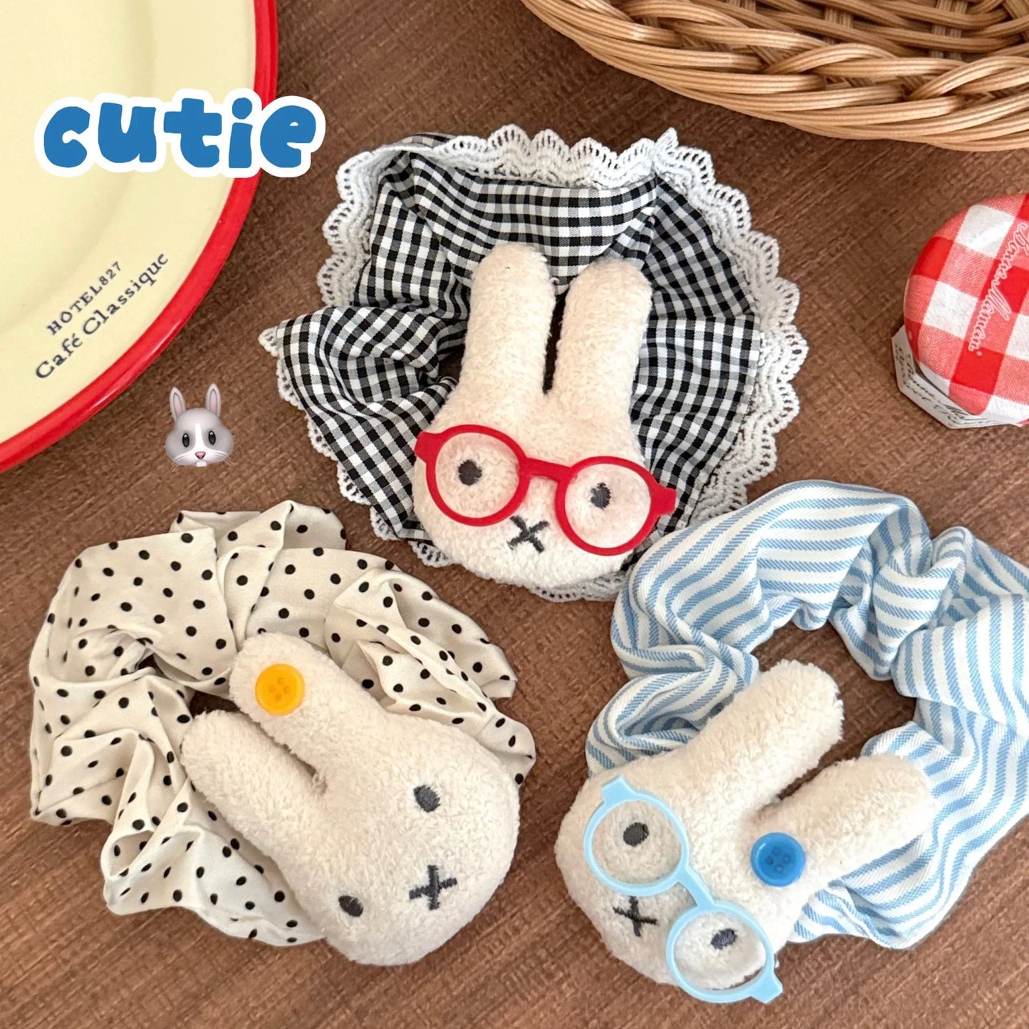 Cute Cartoon Bunny Hair Ties - 1/3PCS Sweet Ponytail Accessories for Girls & Women Miffy-Inspired Style