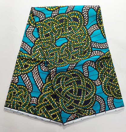 African Real Wax Print Fabric - 100% Cotton Nigerian Ankara Sewing Material for Party Dresses