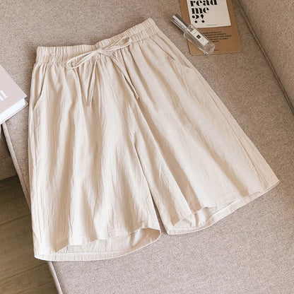 2026 Women's Cotton Summer Shorts - High Waist Loose Fit Casual Shorts with Pockets