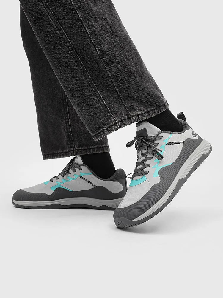 HOBIBEAR Unisex Walking Sneakers – Lace-Up Artificial Leather Hiking & Running Shoes for Men & Women