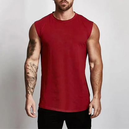 Men's Cotton Gym Tank Top - Sleeveless Workout Bodybuilding Shirt Fitness Sportswear Muscle Singlet Vest