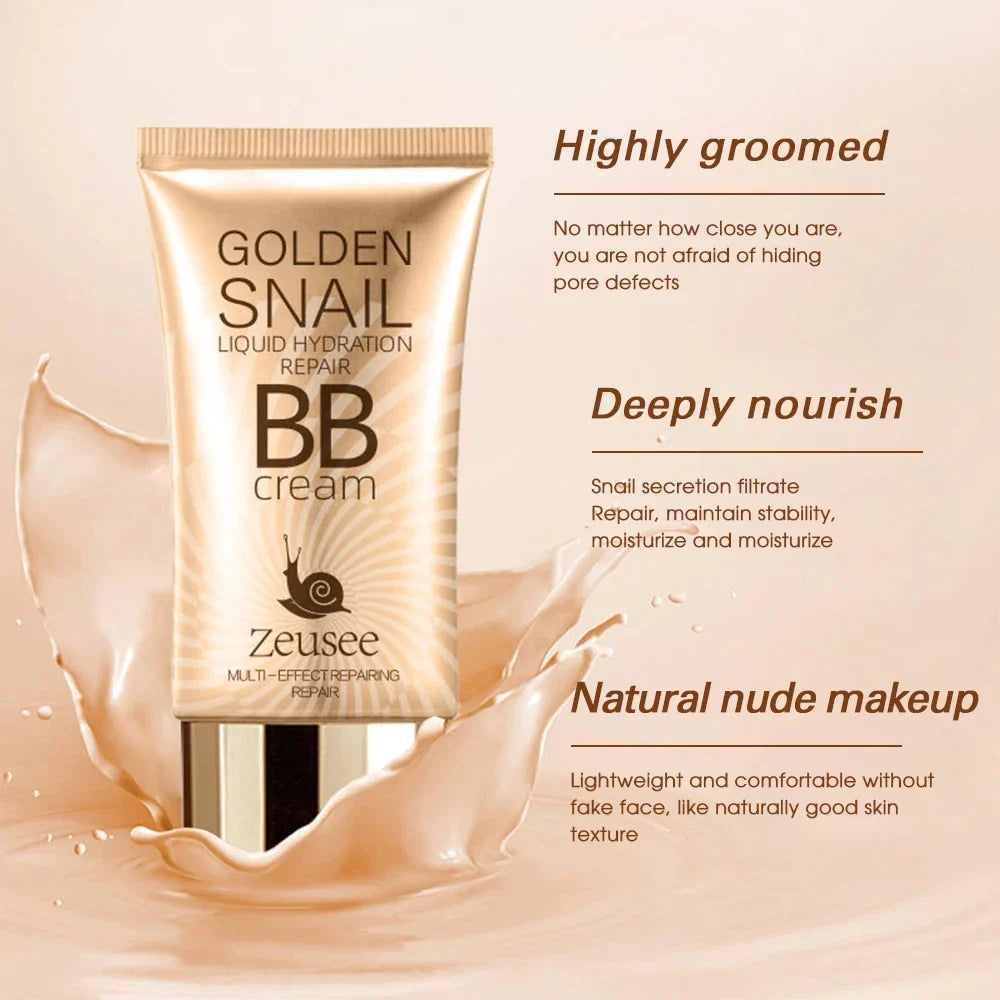 BB Cream Liquid Foundation – Full Coverage Natural Concealer Makeup Base, Long-Lasting Oil Control Face Cosmetics for Women
