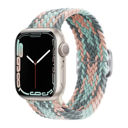 Braided Solo Loop Apple Watch Ultra Band – Elastic Nylon Adjustable Sport Bracelet Strap for iWatch SE, Series 3–9 (38mm–49mm)