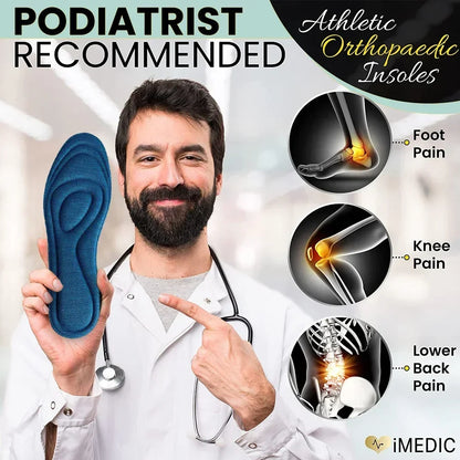 2 Pairs Memory Foam Orthopedic Insoles – Antibacterial, Sweat-Absorbing Shoe Inserts for Sports, Running, and Everyday Comfort