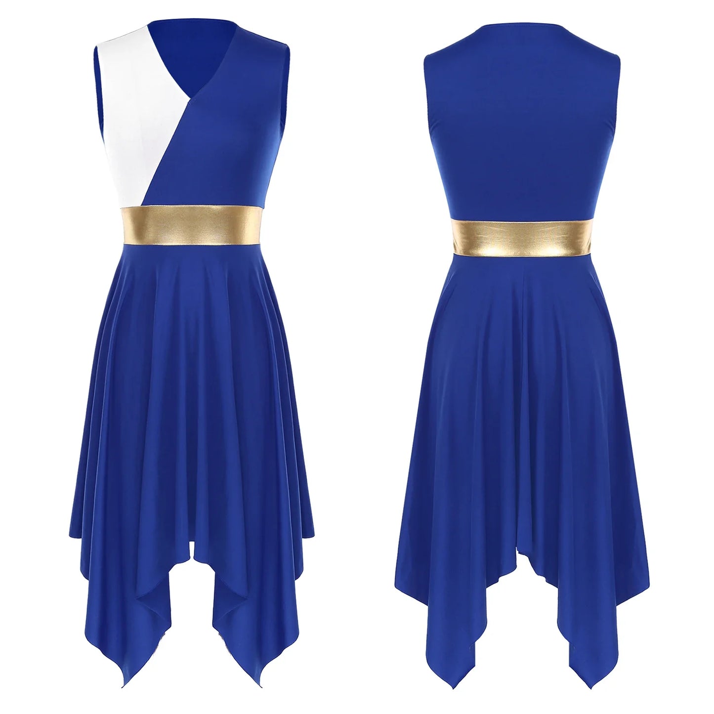 Women’s Liturgical Praise Dance Dress - Irregular Hem Modern Ballet Costume for Choir & Worship Performances
