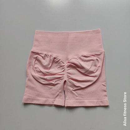 High Waisted Yoga Shorts - Seamless Tummy Control Fitness Shorts for Running, Workout & Activewear