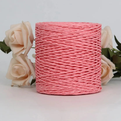 Raffia Straw Yarn - 100g Handmade Crochet Material for Summer Hats, Bags & DIY Handcraft Projects