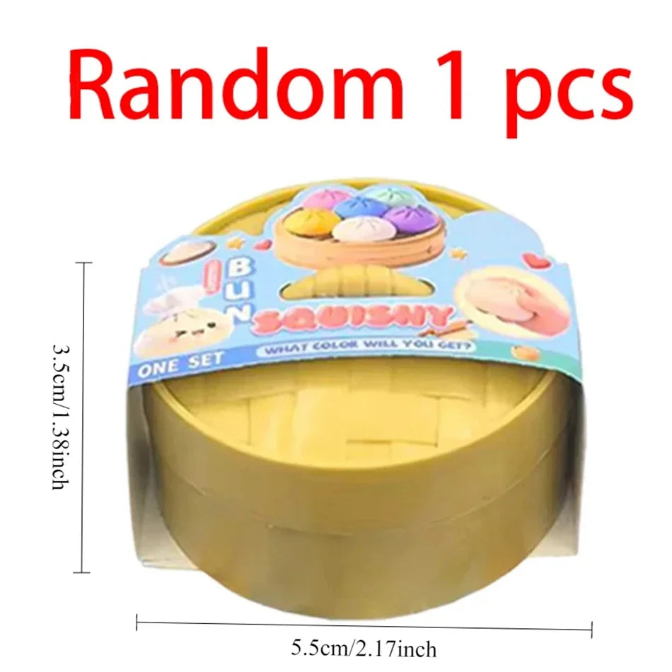 Colorful Dumpling Squishy Toy - Blind Box Stress Relief Squeeze Toy for Anxiety Relaxation and Fun
