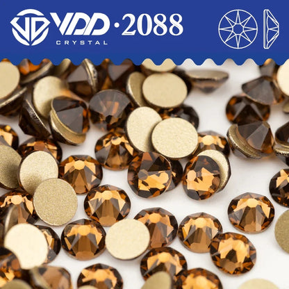 VDD Non Hot Fix Crystal Nail Art Rhinestones - 2088 Flower Flatback Gems for DIY Nail Decorations