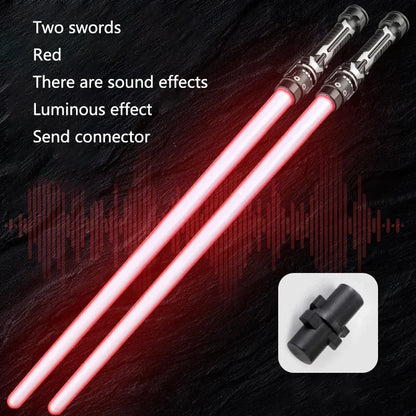 Colorful LED Lightsaber Toy - Telescopic Double Sword with Music & Flashing Effects for Kids, Cosplay & Party Fun