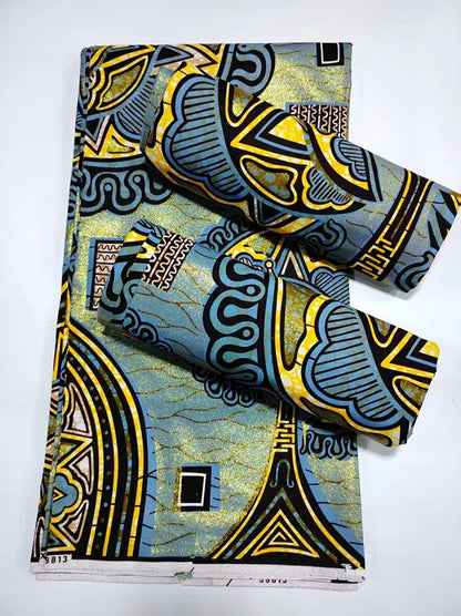 100% Cotton African Wax Print Fabric - High Quality Ankara Fabric 6 Yards