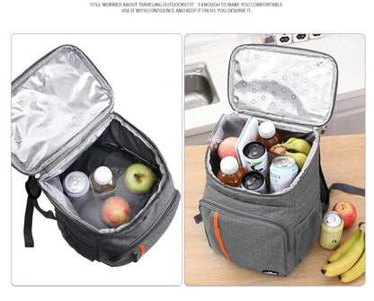 18L Portable Thermal Lunch Bag – Durable Waterproof Insulated Cooler for Food, Camping, and Outdoor Ice Storage Backpack
