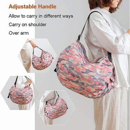 Foldable Storage Bag - Portable Large Capacity Travel & Shopping Bag with Handle