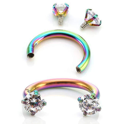 Stainless Steel Crystal Hoop Piercing – Nose, Ear, Belly Ring for Women & Men, Cartilage Helix Daith Jewelry