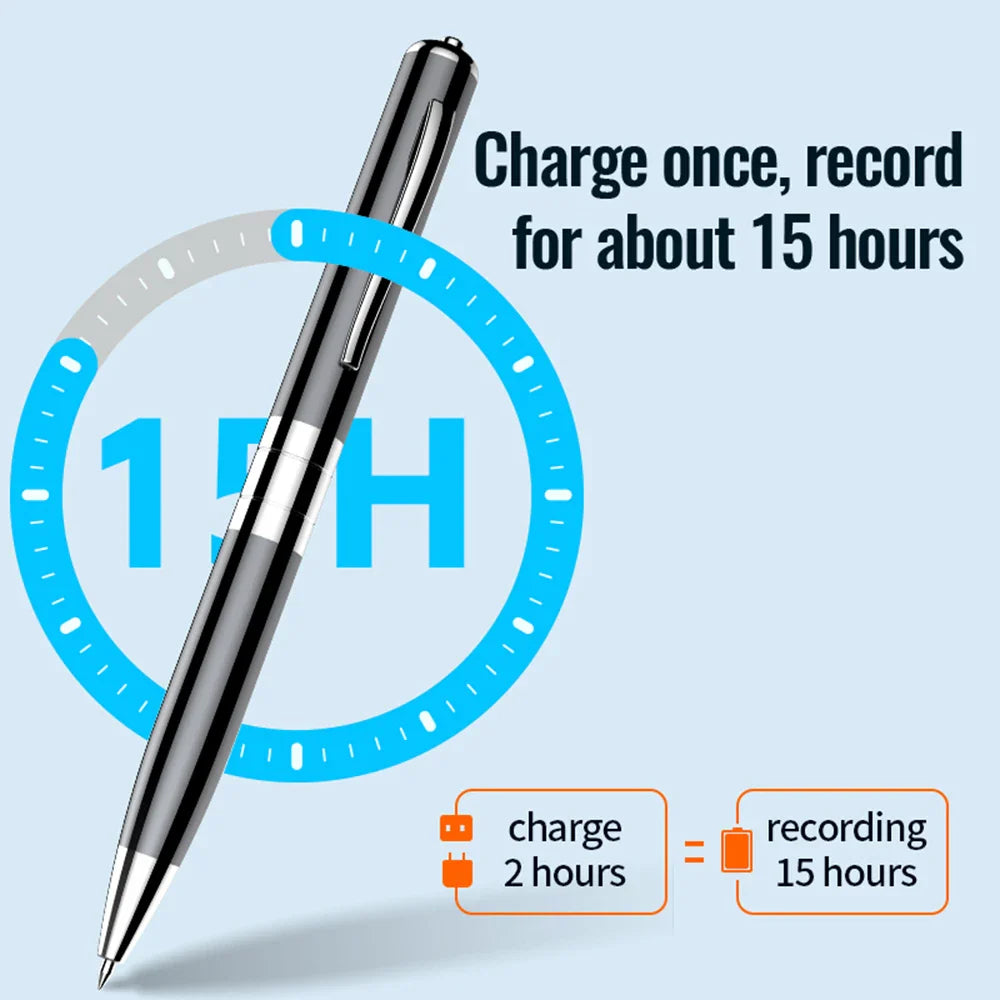 Digital Voice Recorder — 64GB/128GB Portable Professional Sound Dictaphone, Voice-Activated Audio Recording Pen & MP3 Player