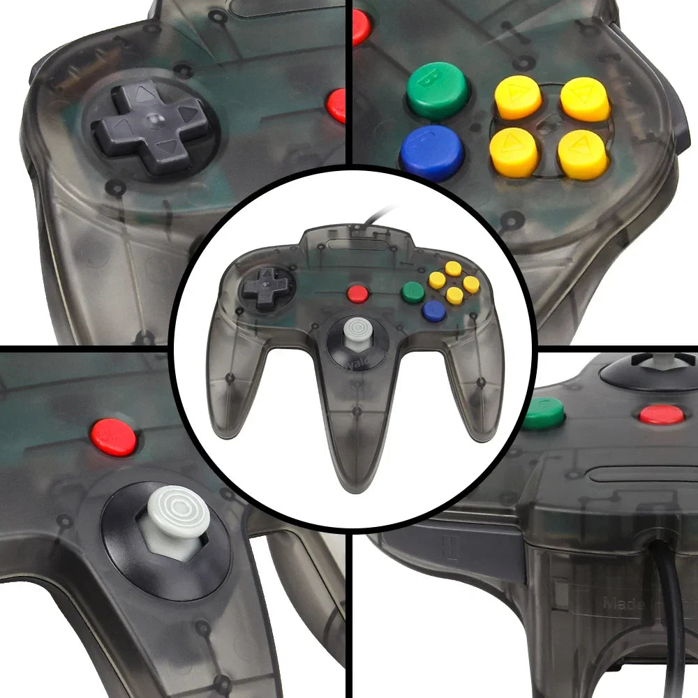8 Color Classic Wired N64 Controller - Retro Gaming Joystick Remote Control Gamepad for N64 Console