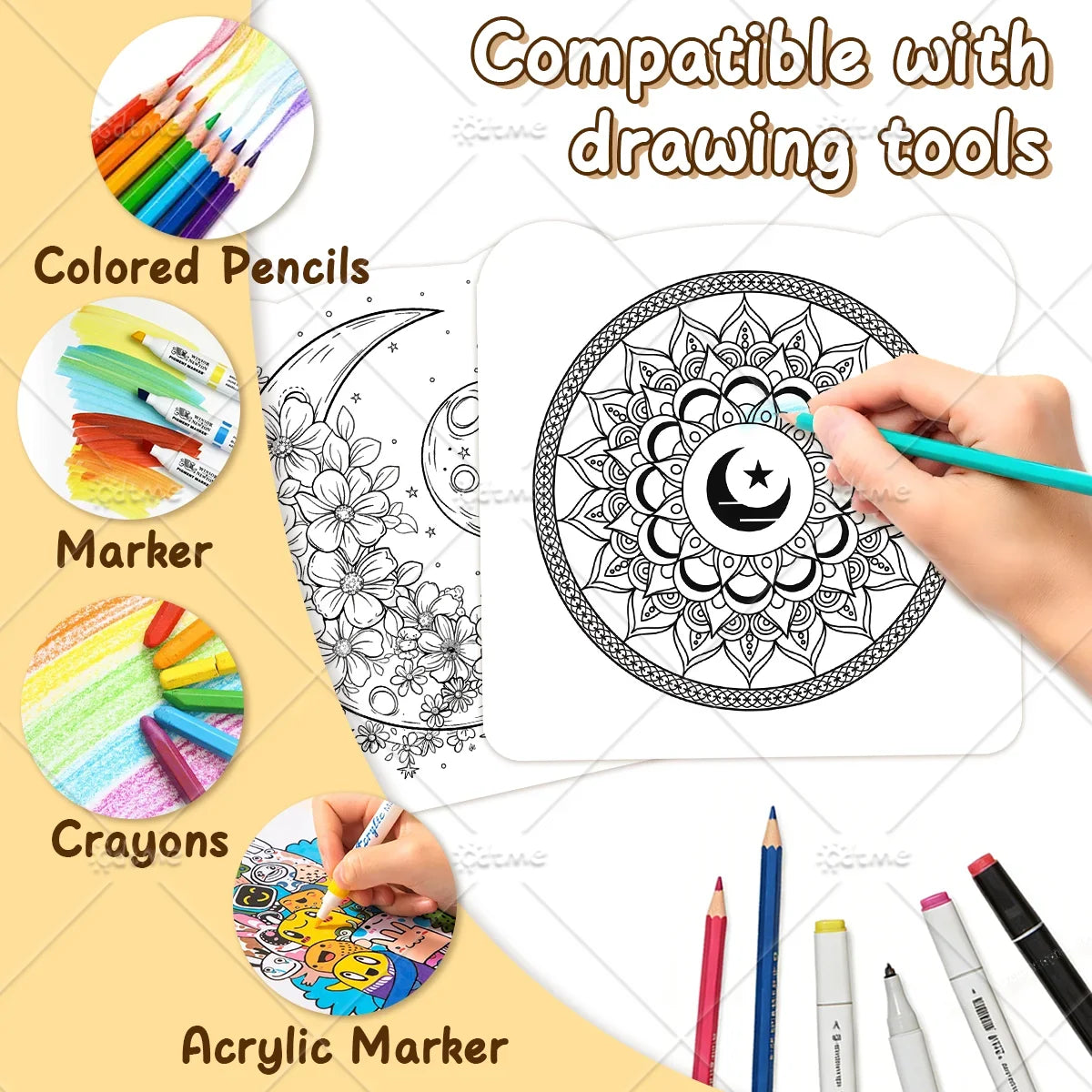 MOMN Cozy Spaces Coloring Book - Cute Adult Relaxation Coloring Pages with Daily Activities and Creative Patterns