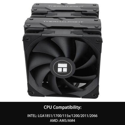 Thermalright Peerless Assassin 120 ARGB CPU Air Cooler – Digital Black Dual Tower High Performance Radiator for Intel LGA1851/1700/1200/115X & AMD AM4/AM5