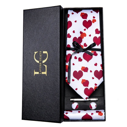 Hi-Tie Luxury Paisley Teal Green Tie Set - Men’s Classic Necktie with Handkerchief & Cufflinks Gift Box for Wedding & Formal Wear