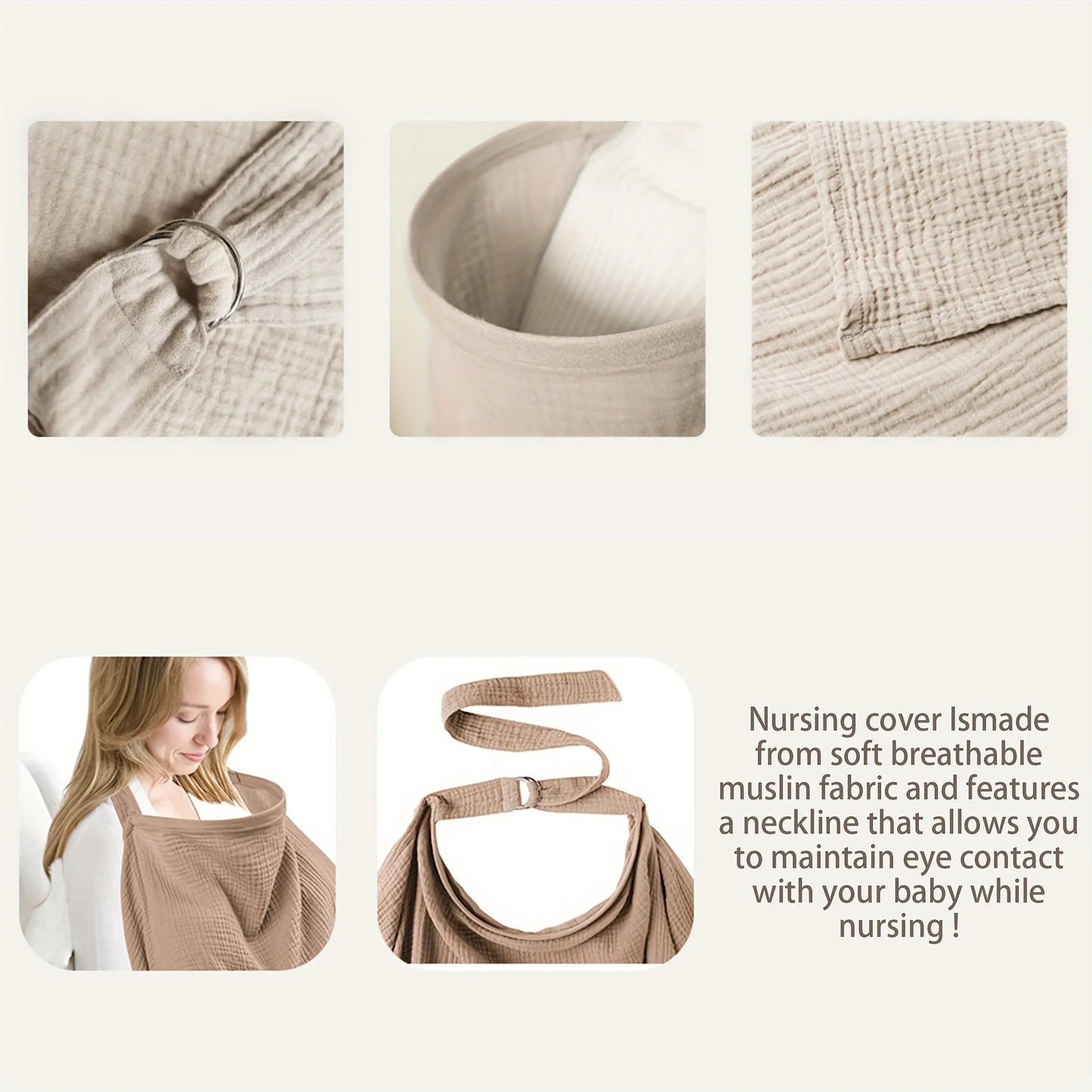 Nursing Cover Cloth - Breathable Outdoor Breastfeeding Shawl Anti-Exposure Gauze Feeding Cover-Up Scarf for Mothers