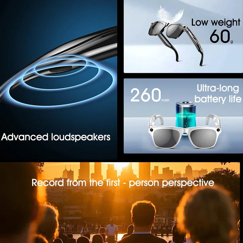 Xiaomi Mijia 4K HD AI Smart Glasses — Color Changing with 100MP Camera, Bluetooth Call & Voice Assistant Control