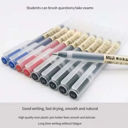 MUJI Gel Pen Set - 6/8PCS Fine Point Ink Pens 0.38mm/0.5mm Black Blue Red Office & School Stationery