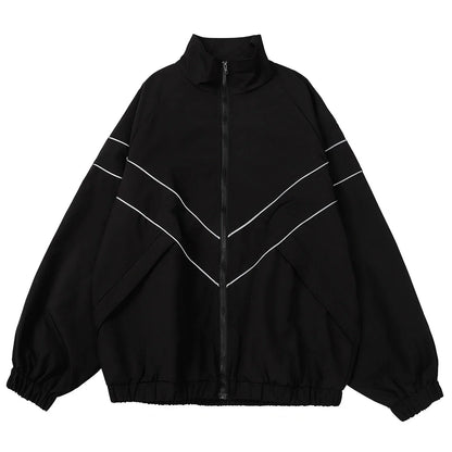 Hip Hop Varsity Jacket for Men - High Street Patchwork Color Block Windbreaker Spring Autumn College Coat
