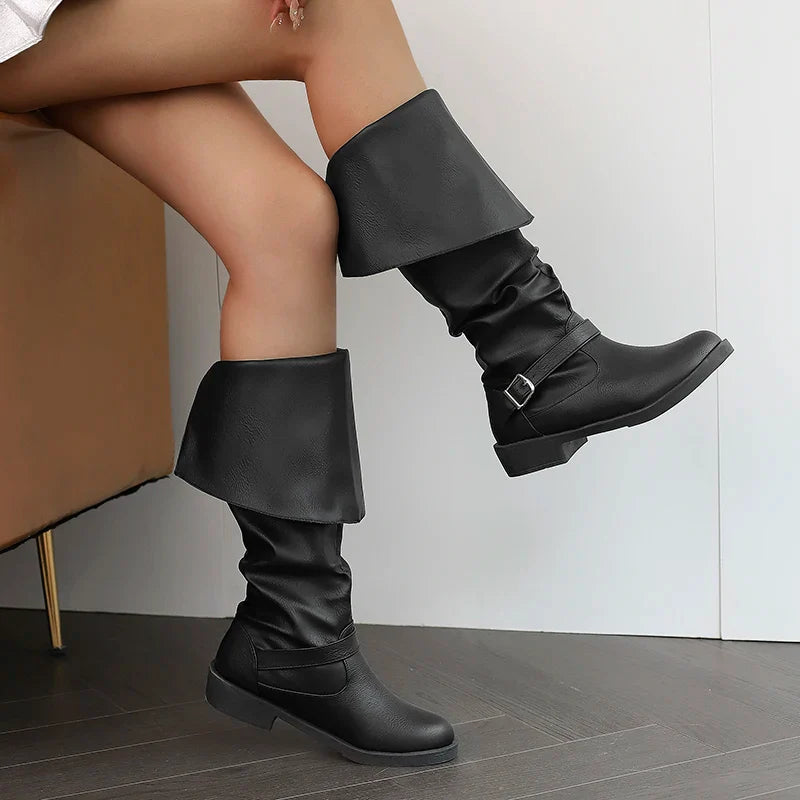 Medieval Leather Boots – Jack Sparrow Renaissance Half-Haddock Shoes, LARP Pirate Warrior Vintage Jackboots for Adults