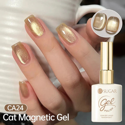 UR SUGAR Jelly Pink Cat Magnetic Gel Nail Polish 15ml - Glitter Ice Effect Soak Off UV LED Semi-Permanent Manicure Gel