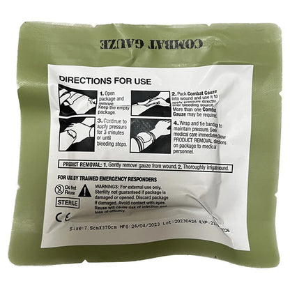 Kaolin Gauze Z-Fold Hemostatic Dressing – Combat Emergency Wound Care for IFAK, Tactical & Military First Aid Kits