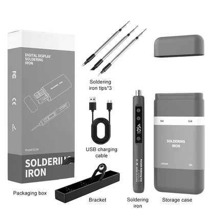 Type-C Digital Soldering Iron Kit - Adjustable Temperature Mini Electric Repair Tool with Fast Heating