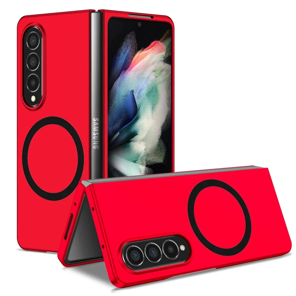 Magnetic Wireless Charging Case - Anti-Fingerprint Shockproof Magsafe Cover for Samsung Galaxy Z Fold 6/5/4/3