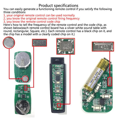 433MHz Garage Door Remote - Auto Copy Wireless Code Cloning Transmitter & Remote Controller