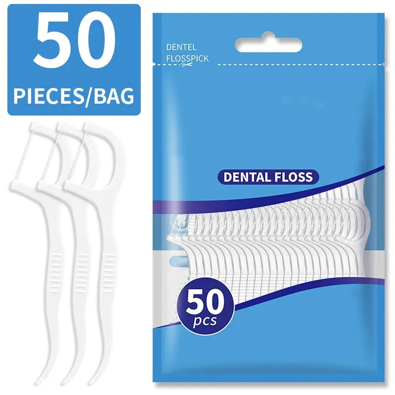 200PCS Dental Floss & Plastic Toothpicks - One-Time Cleaning for Dental Gaps and Oral Care"