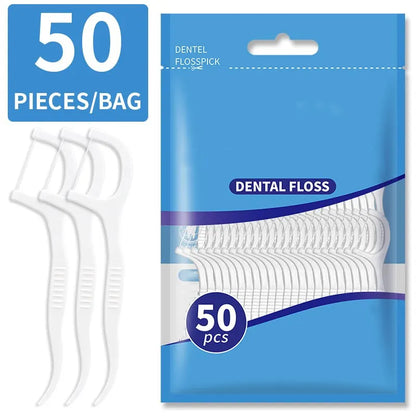 200PCS Dental Floss & Plastic Toothpicks - One-Time Cleaning for Dental Gaps and Oral Care"