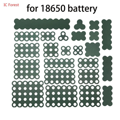 2-6P Hollow & Solid 18650 Li-ion Battery Insulating Gaskets – Positive Pole Protective Stickers with Highland Barley Paper Design
